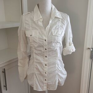 Express Women's Crisp White Button-Down Shirt